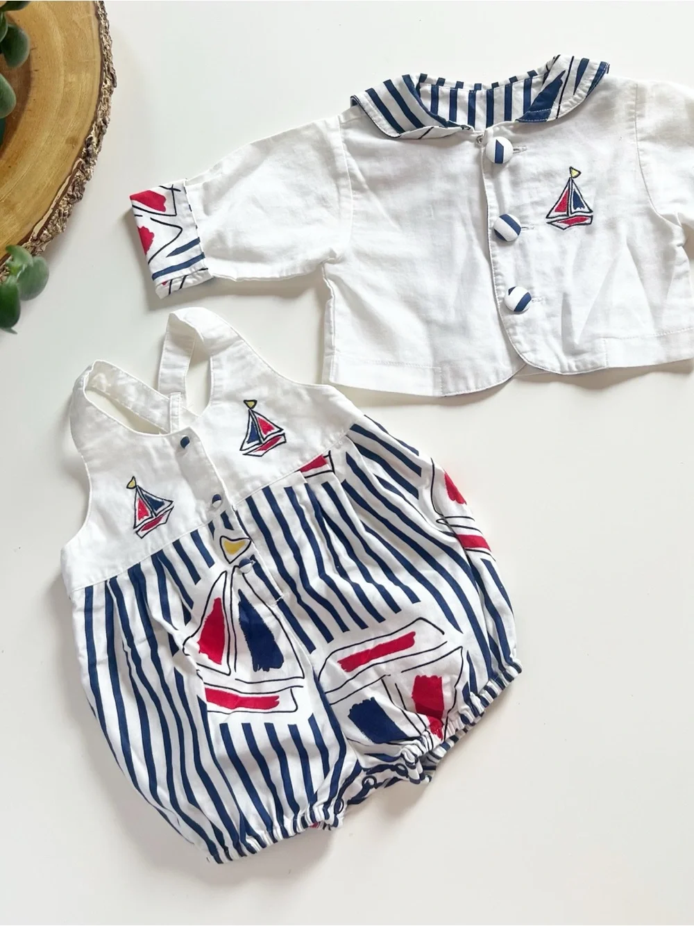 NWT Little Wishes Nautical Sail Boat Overall Bubble & Jacket Set | 3-6m